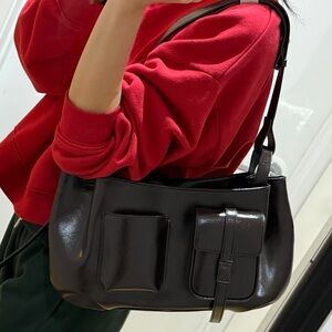 W concept AHNI pocket shoulder bag in dark brown